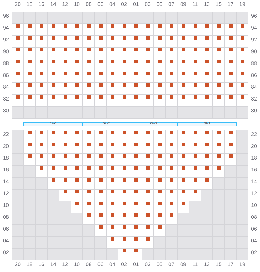Bay 009 view and slots of COSCO ENGLAND