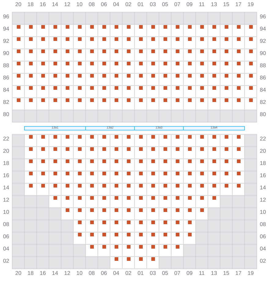 Bay 013 view and slots of COSCO ENGLAND