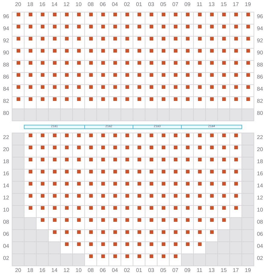 Bay 021 view and slots of COSCO ENGLAND