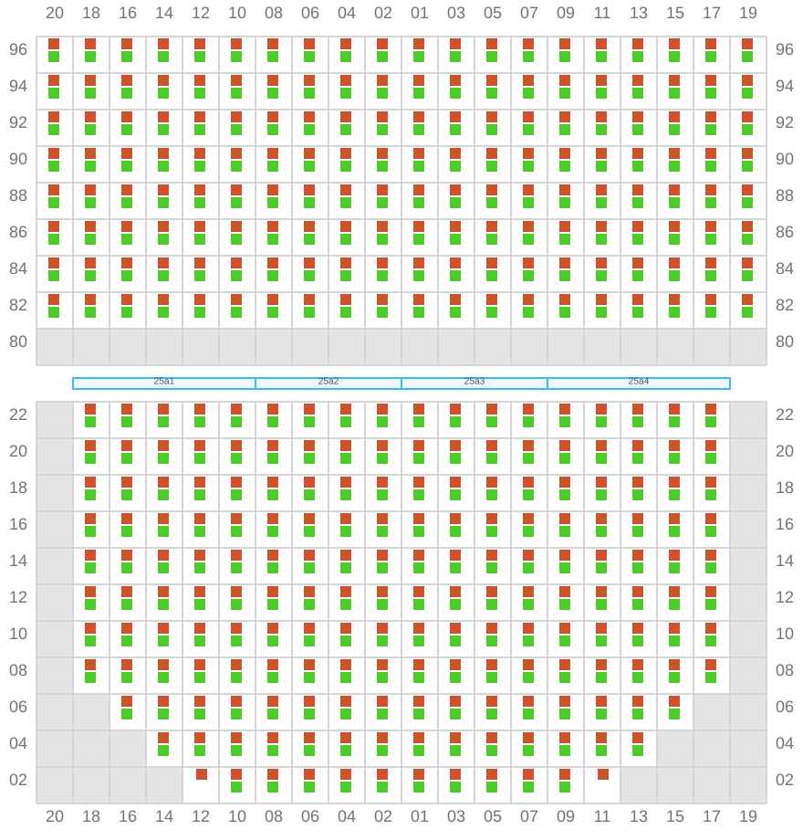 Bay 027 view and slots of COSCO ENGLAND