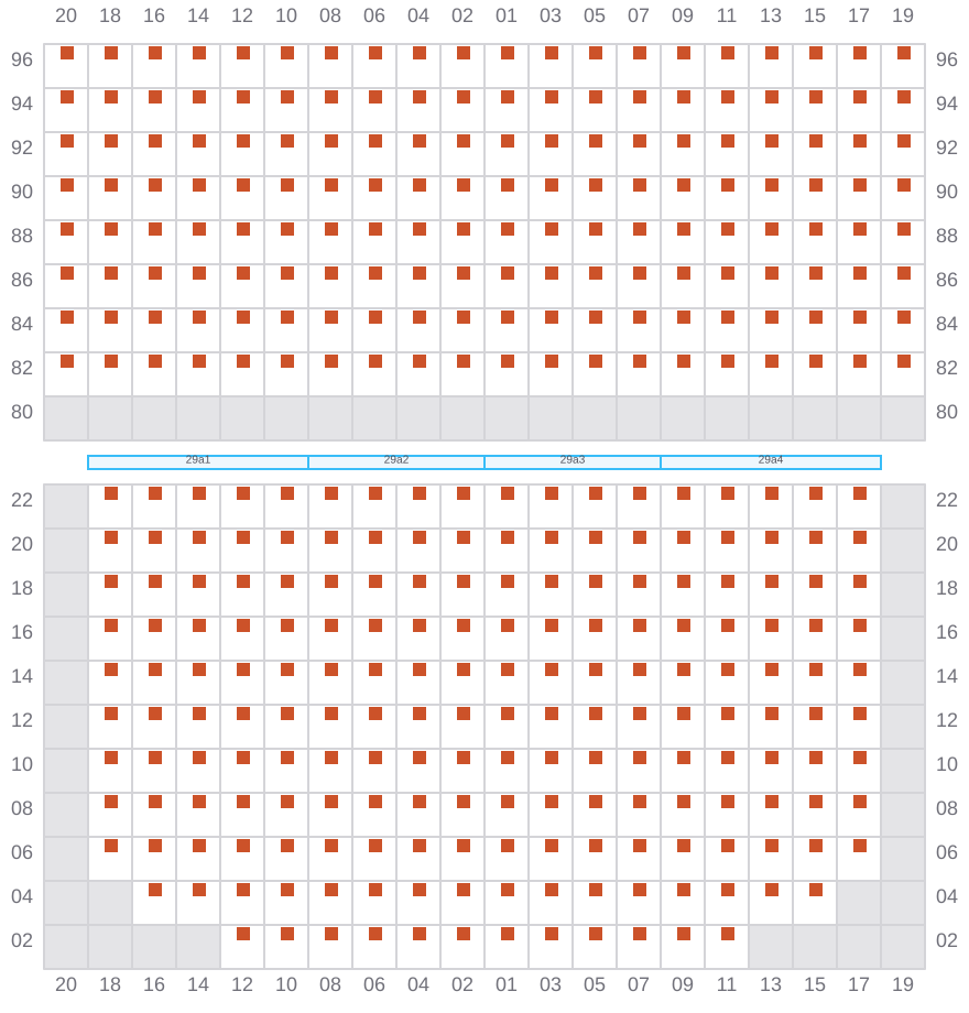 Bay 029 view and slots of COSCO ENGLAND