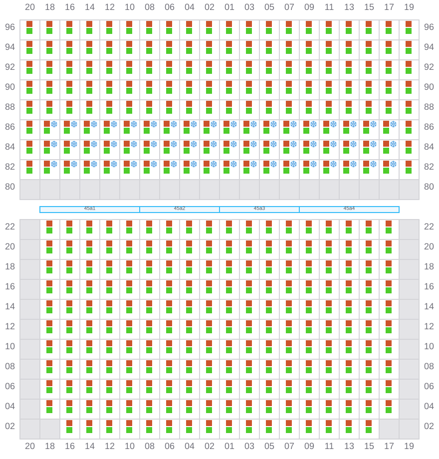 Bay 047 view and slots of COSCO ENGLAND