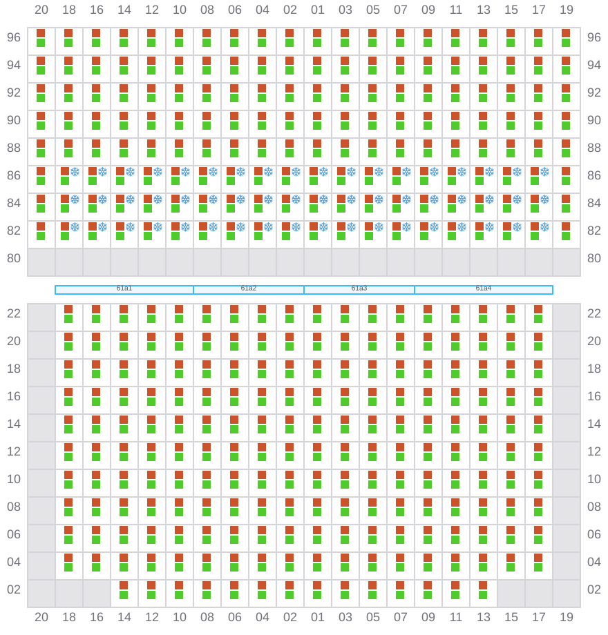 Bay 063 view and slots of COSCO ENGLAND