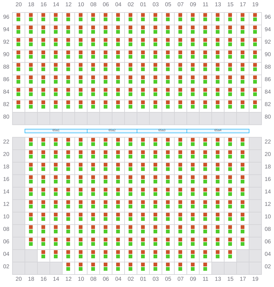 Bay 067 view and slots of COSCO ENGLAND
