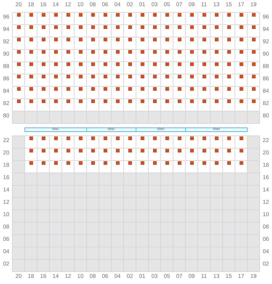 Bay 069 view and slots of COSCO ENGLAND