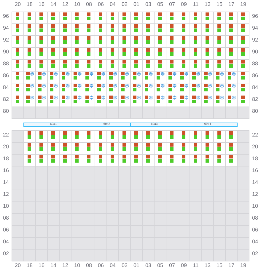 Bay 071 view and slots of COSCO ENGLAND