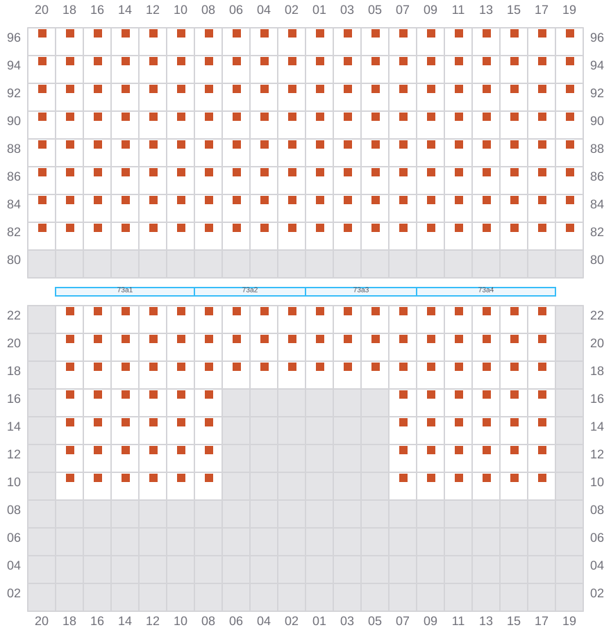 Bay 073 view and slots of COSCO ENGLAND