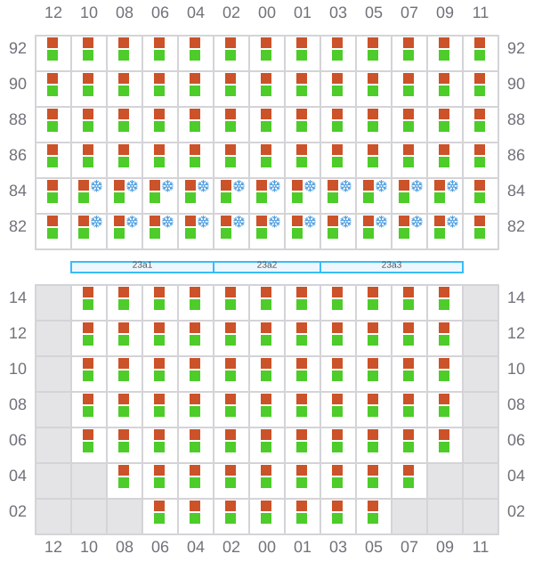 Bay 023 view and slots of MSC KERRY