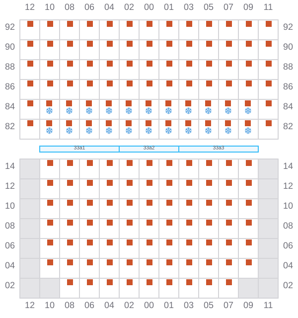 Bay 033 view and slots of MSC KERRY