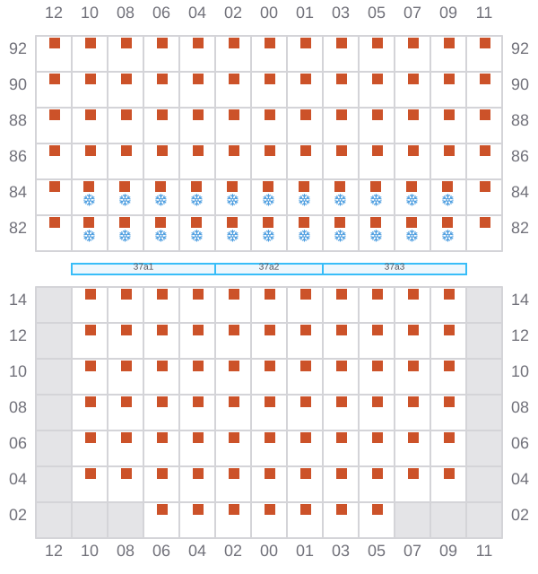 Bay 037 view and slots of MSC KERRY