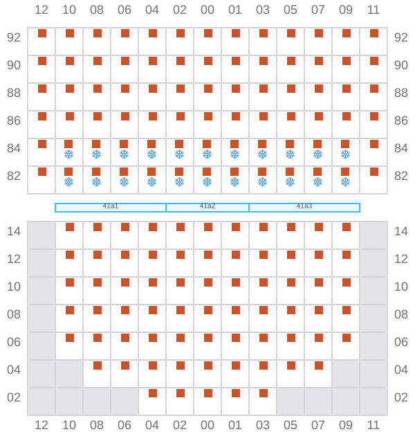 Bay 041 view and slots of MSC KERRY