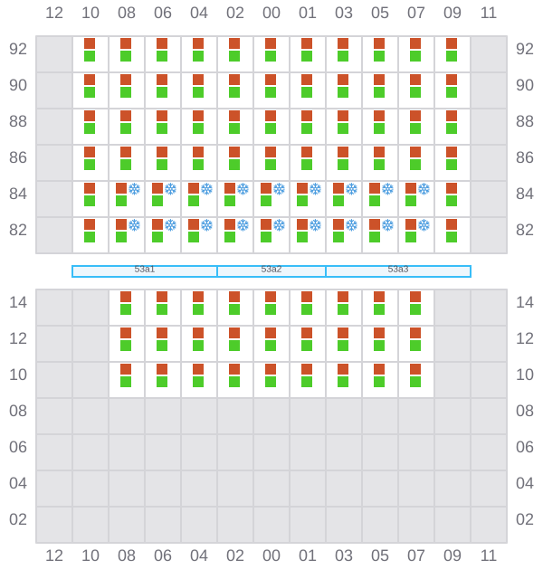 Bay 053 view and slots of MSC KERRY