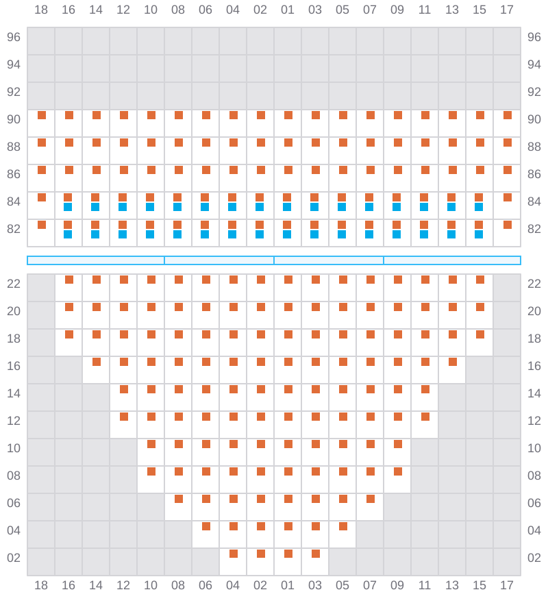Bay 015 view and slots of CMA CGM AQUILA