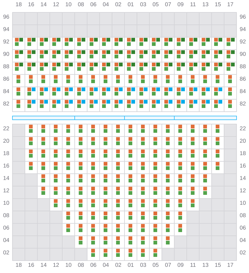 Bay 017 view and slots of CMA CGM AQUILA