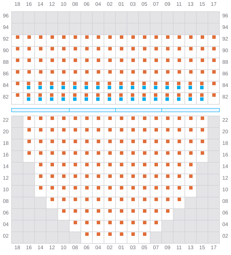 Bay 019 view and slots of CMA CGM AQUILA