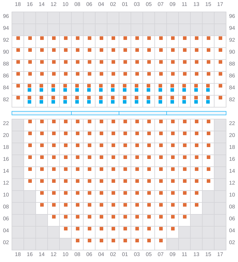 Bay 023 view and slots of CMA CGM AQUILA