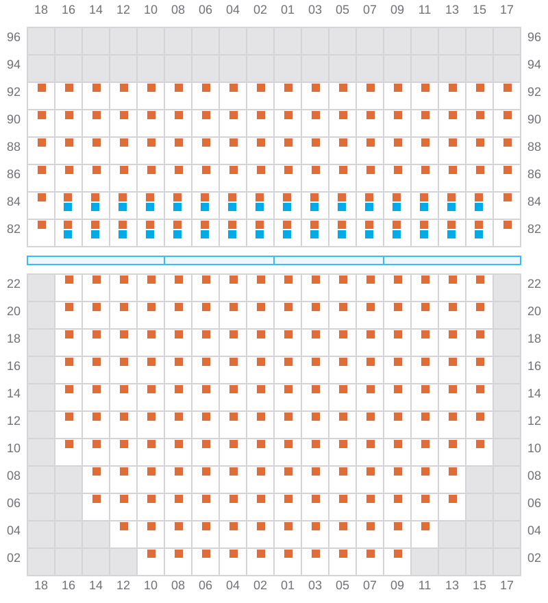 Bay 027 view and slots of CMA CGM AQUILA