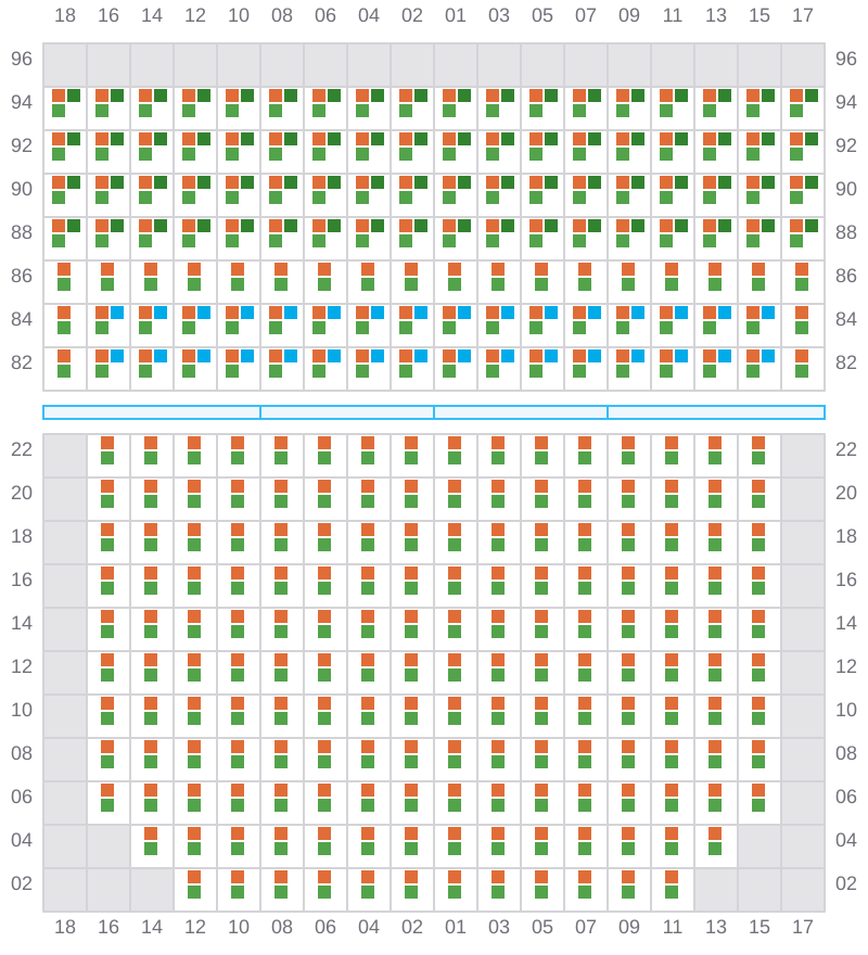 Bay 029 view and slots of CMA CGM AQUILA