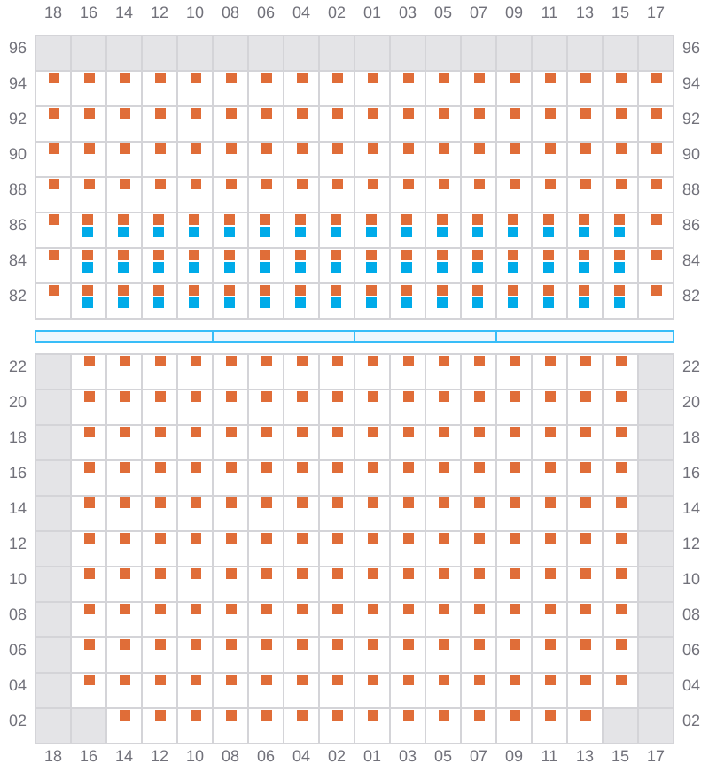 Bay 035 view and slots of CMA CGM AQUILA