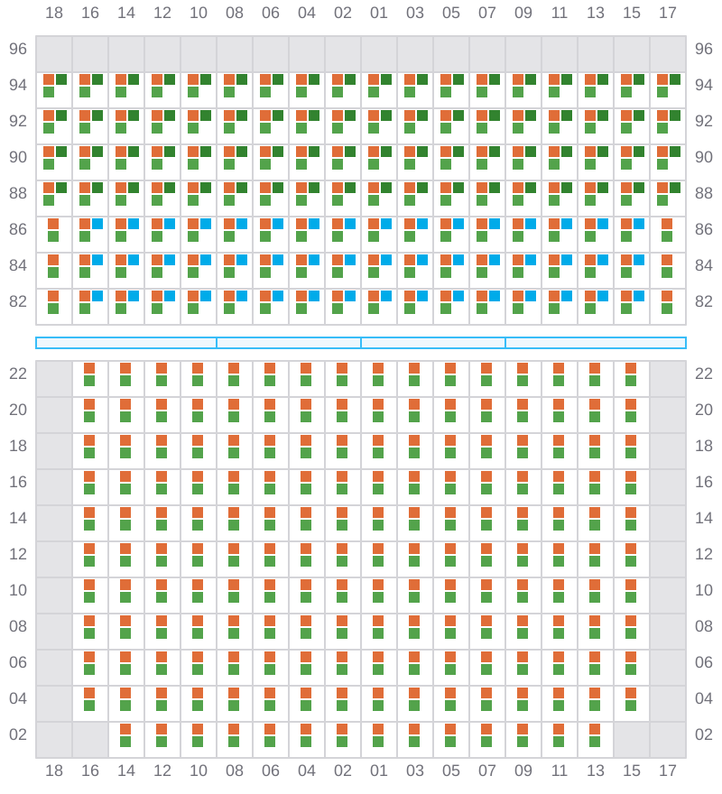 Bay 037 view and slots of CMA CGM AQUILA