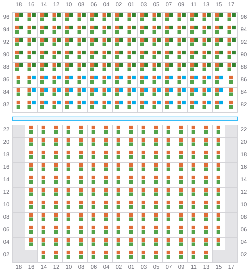 Bay 049 view and slots of CMA CGM AQUILA