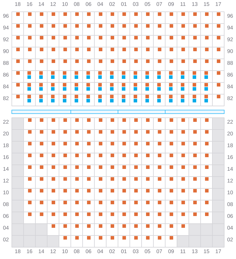 Bay 067 view and slots of CMA CGM AQUILA
