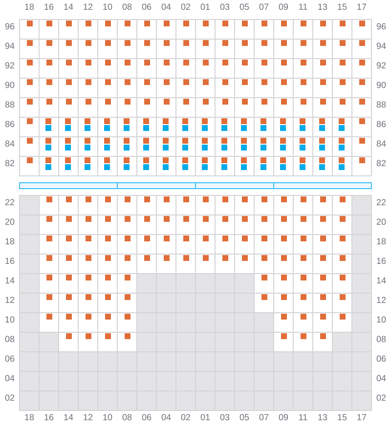 Bay 071 view and slots of CMA CGM AQUILA