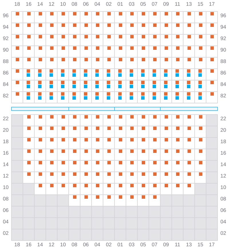 Bay 075 view and slots of CMA CGM AQUILA