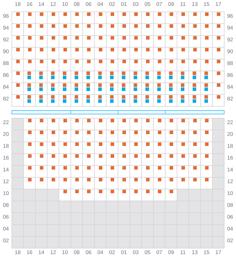 Bay 079 view and slots of CMA CGM AQUILA