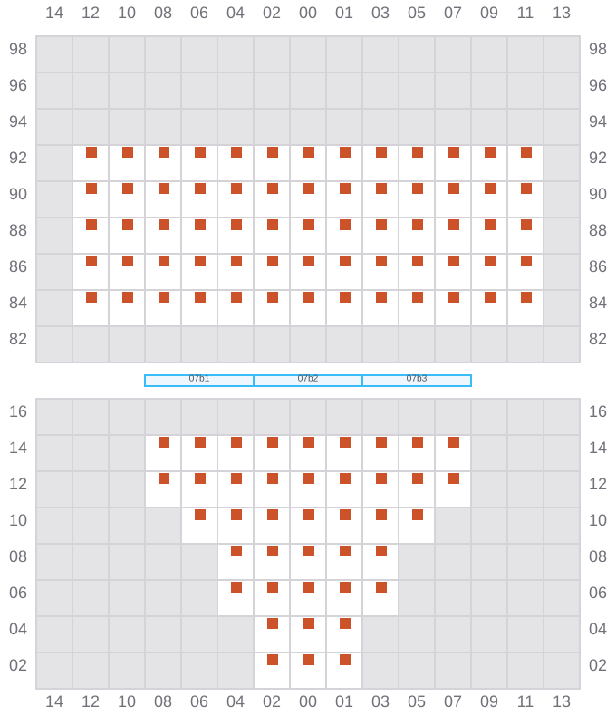 Bay 007 view and slots of ARICA EXPRESS