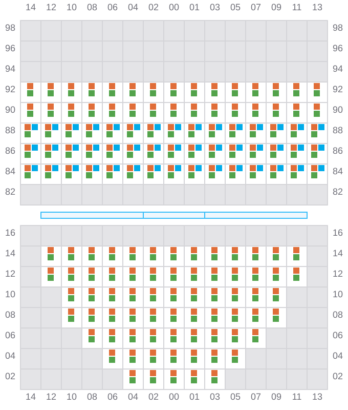 Bay 013 view and slots of ARICA EXPRESS