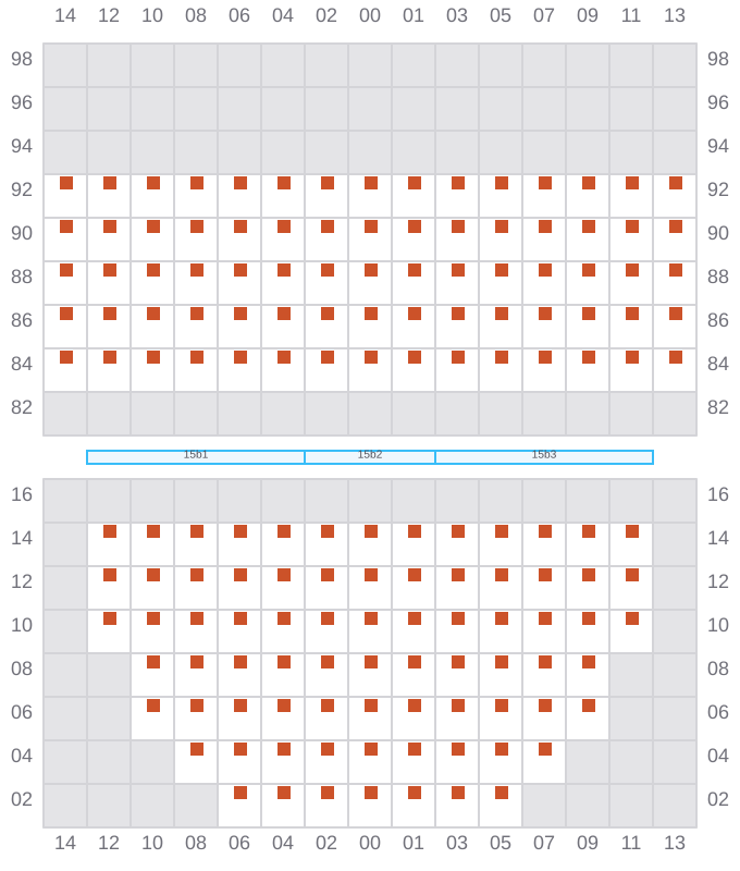 Bay 015 view and slots of ARICA EXPRESS
