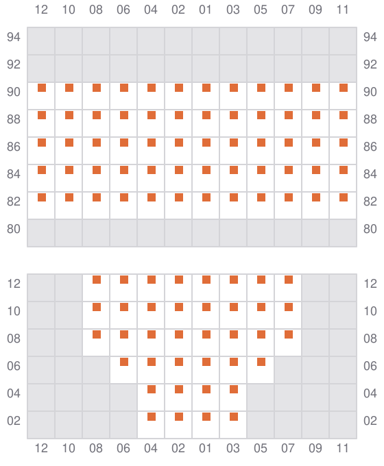 Bay 007 view and slots of SEATRADE ORANGE