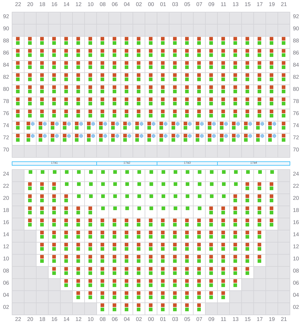 Bay 017 view and slots of EVER GENIUS