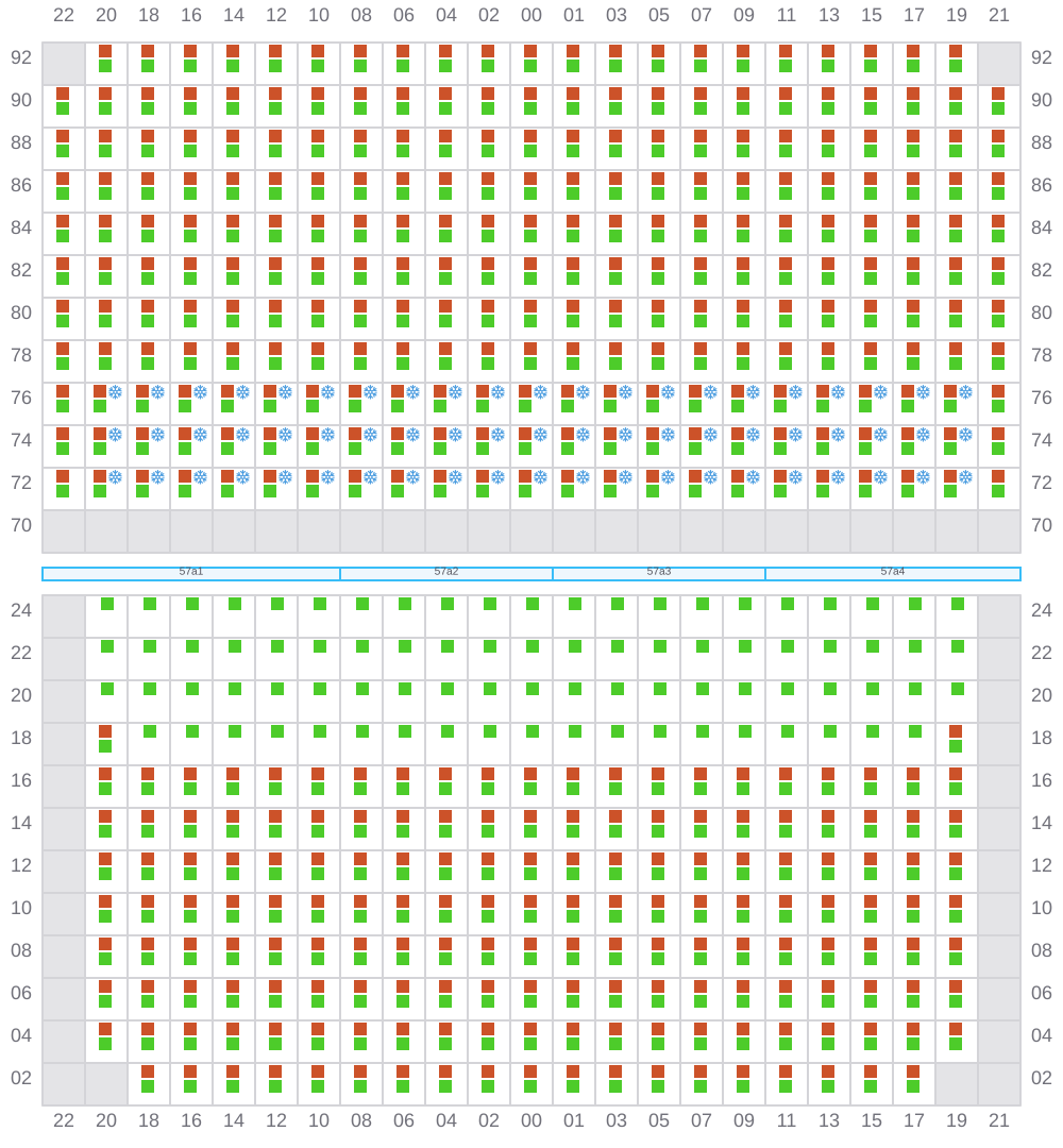 Bay 057 view and slots of EVER GENIUS