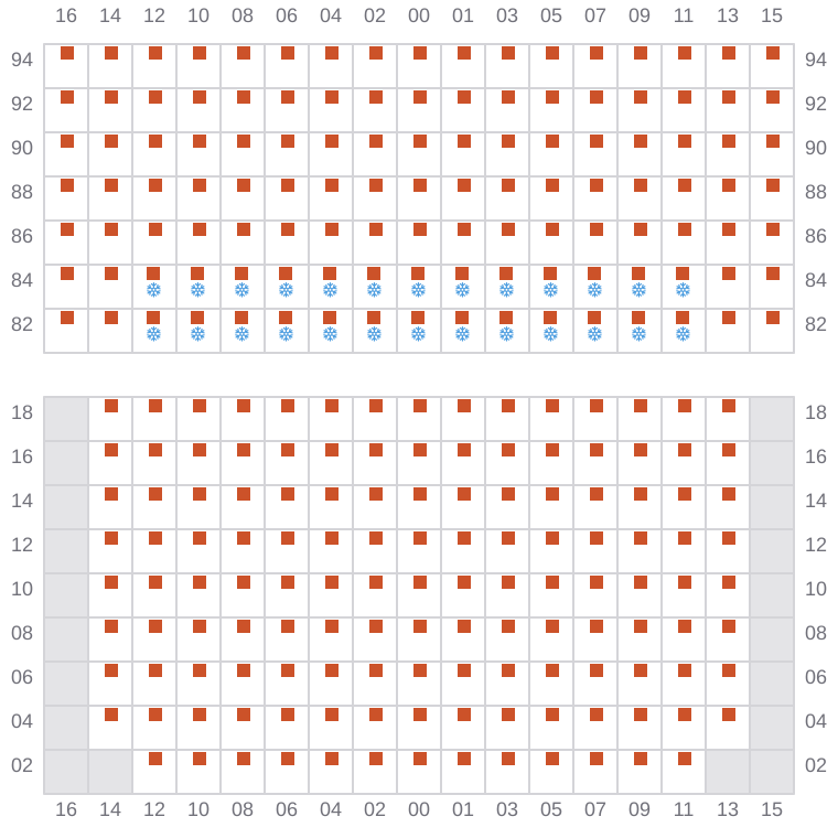 Bay 039 view and slots of MSC BUSAN