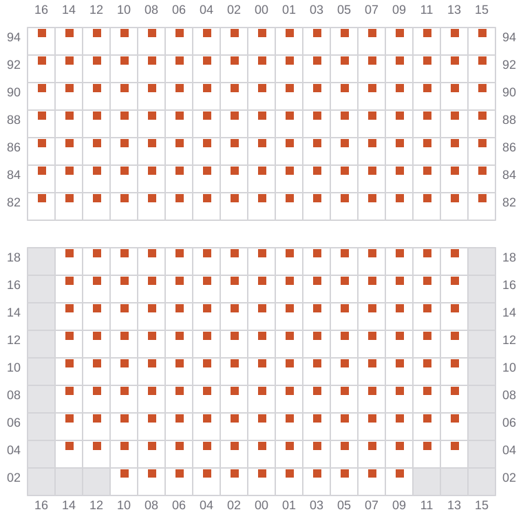 Bay 055 view and slots of MSC BUSAN