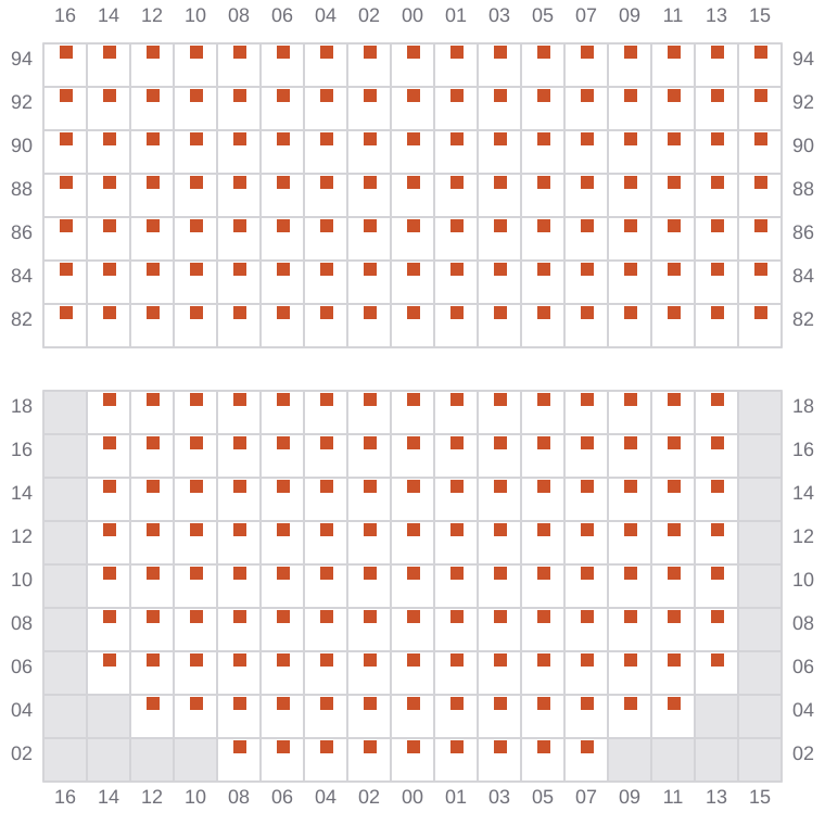 Bay 059 view and slots of MSC BUSAN