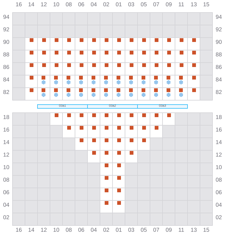 Bay 005 view and slots of APL OREGON