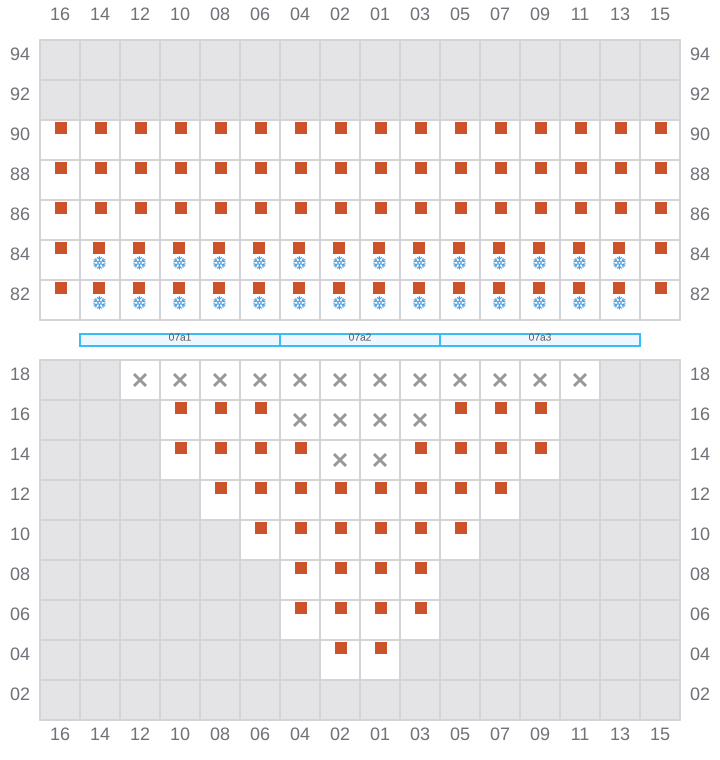 Bay 009 view and slots of APL OREGON