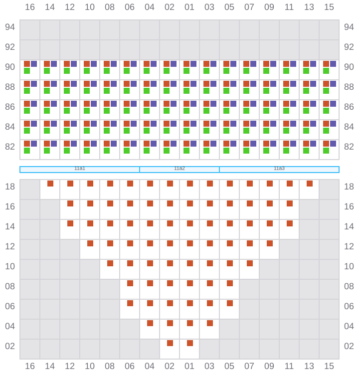 Bay 011 view and slots of APL OREGON