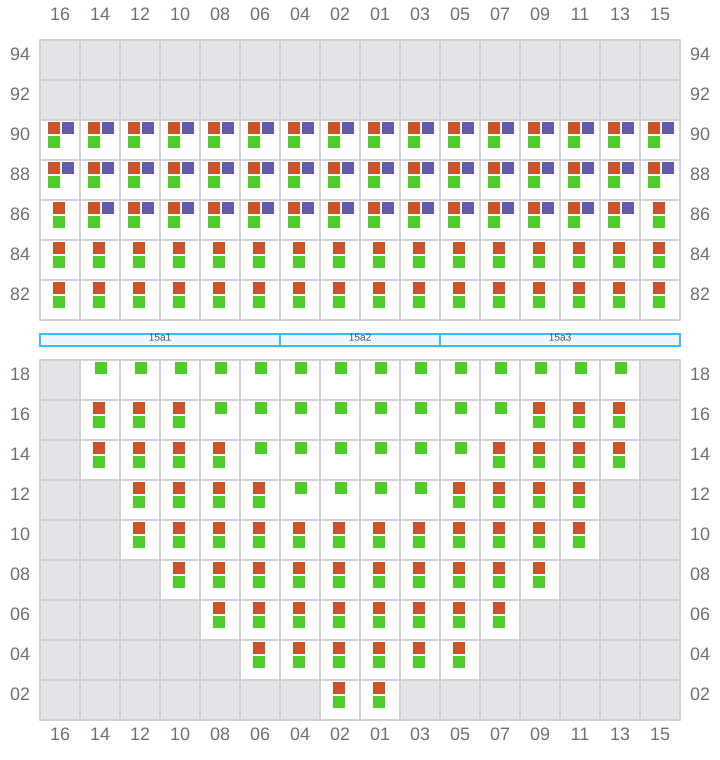 Bay 015 view and slots of APL OREGON