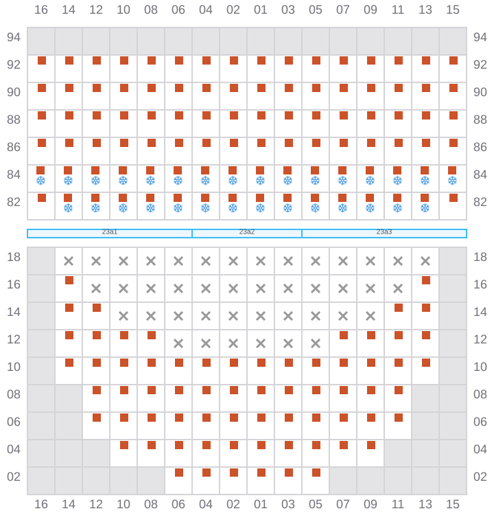 Bay 025 view and slots of APL OREGON