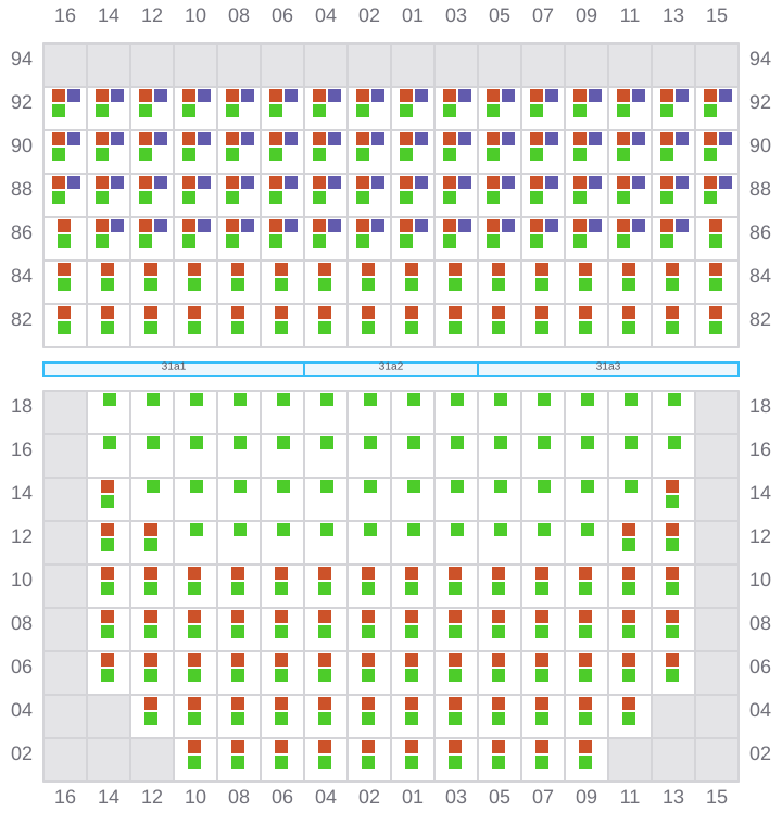 Bay 031 view and slots of APL OREGON