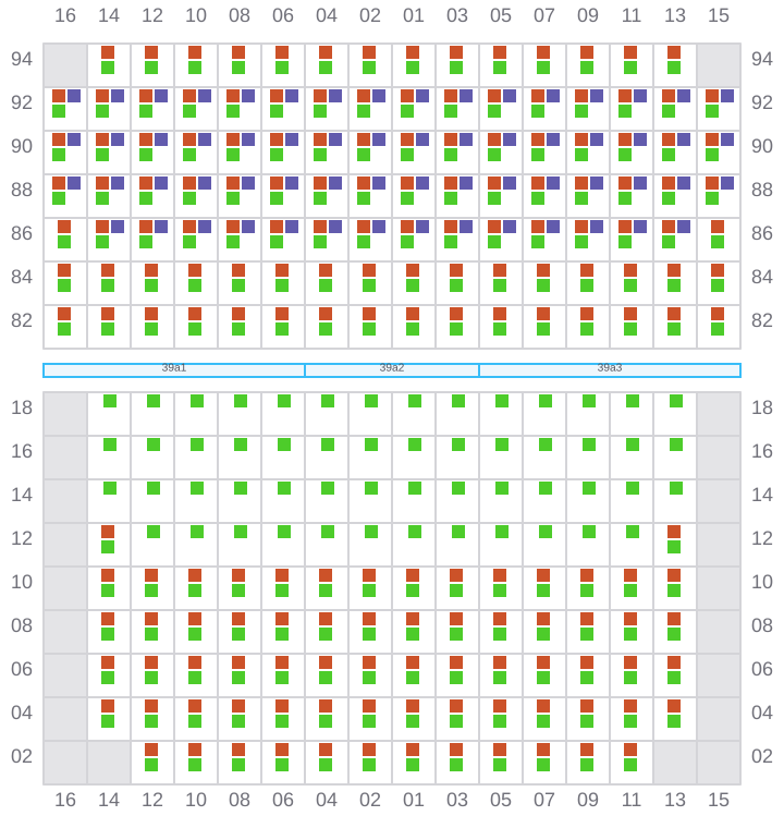 Bay 039 view and slots of APL OREGON