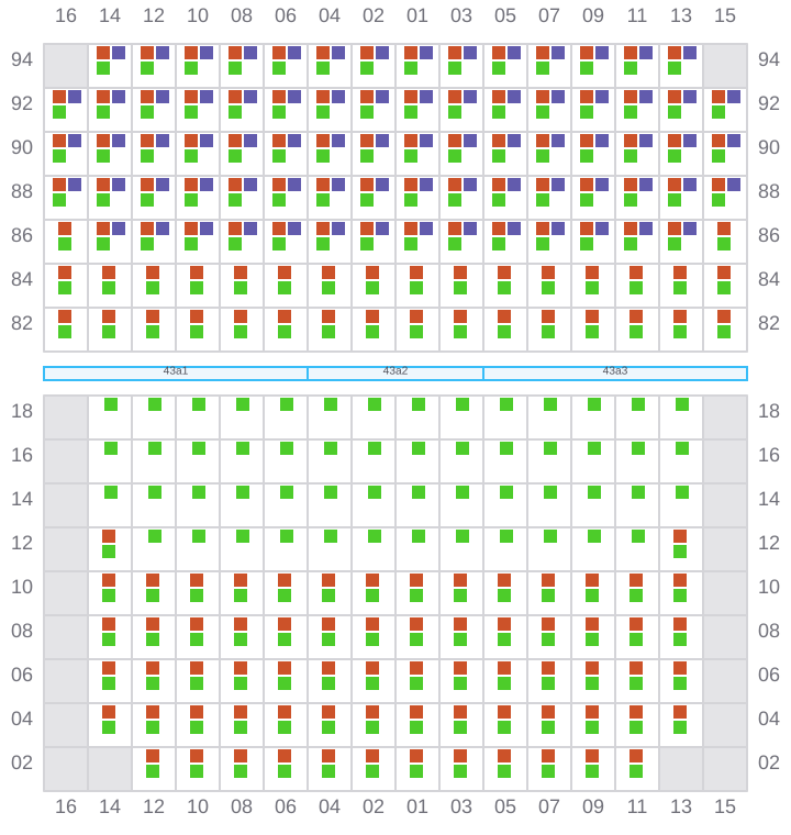 Bay 043 view and slots of APL OREGON