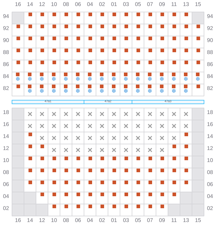 Bay 049 view and slots of APL OREGON