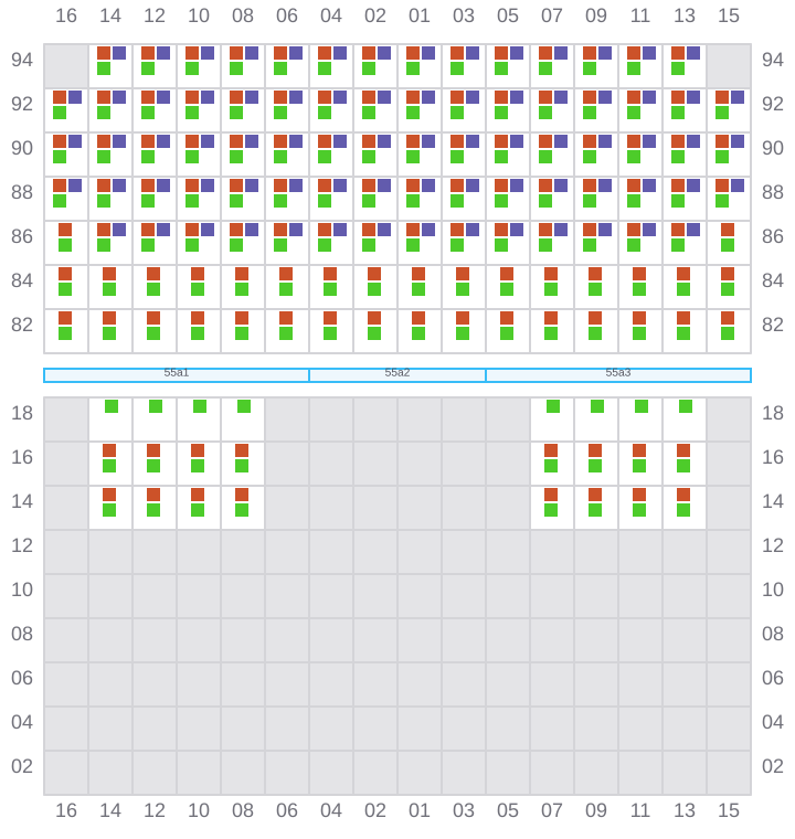 Bay 055 view and slots of APL OREGON