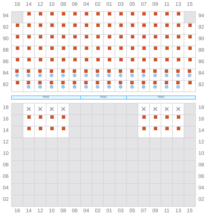 Bay 057 view and slots of APL OREGON