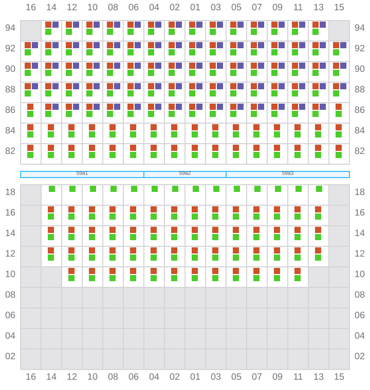 Bay 059 view and slots of APL OREGON